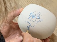 制作風景（雪に埋もれた食器シリーズ）