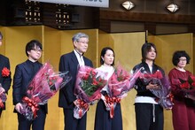 左から新海誠、松浦寿輝、古谷田奈月、千葉雅也、戸森しるこ。