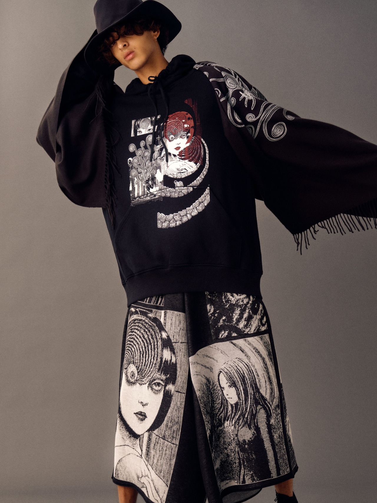 レア】ヨウジヤマモト ロングシャツ 伊藤潤二コラボ ロングシャツ