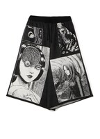 五島桐絵と黒谷あざみのニットパンツ。