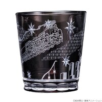 「銀河鉄道999」江戸切子グラスの「旅立ちの銀河（999号）」モデル。