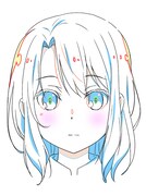 安達(CV:鬼頭明里)の設定画。