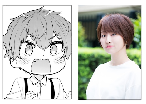 幼少期の有栖川璃久、花守ゆみり。