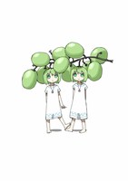 「ぶどうのふたごパーカー」に用いられているイラスト。