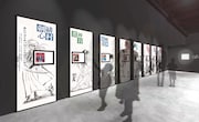 「『るろ剣』登場人物紹介」の展示イメージ図。(c)和月伸宏/集英社