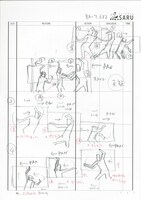 湯浅監督が手掛けたオープニング映像の絵コンテ。