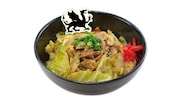 「黒竜(ブラックドラゴン)の貢物 キャベツとブタ肉コマ切れのミソ炒め丼」