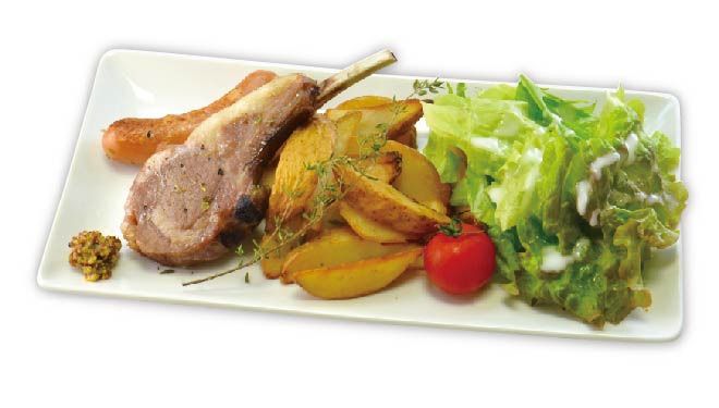 「子羊（ラム）肉の塩釜香草焼き」