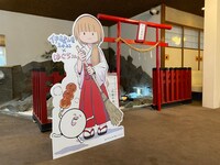 伊勢崎神社に設置されている「はぐちさん」パネル。