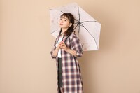 中国モデルの折り畳み傘の使用イメージ。