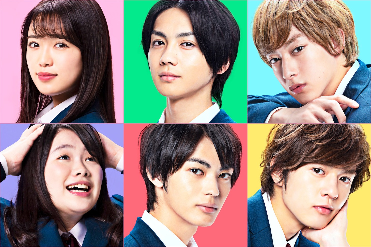 上段左から山口乃々華、吉野北人、伊藤あさひ。下段左から富田望生、神尾楓珠、奥野壮。