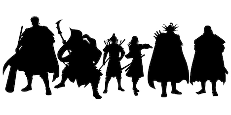 秦国の武将たちのシルエット。