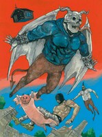 「ドロヘドロ Blu-ray BOX 下巻 初回生産限定版」林田球描き下ろしのボックスジャケット・裏面。