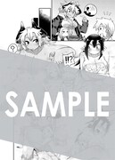 メロンブックスで購入特典として用意される描き下ろしマンガ用ブックカバー（裏面）。