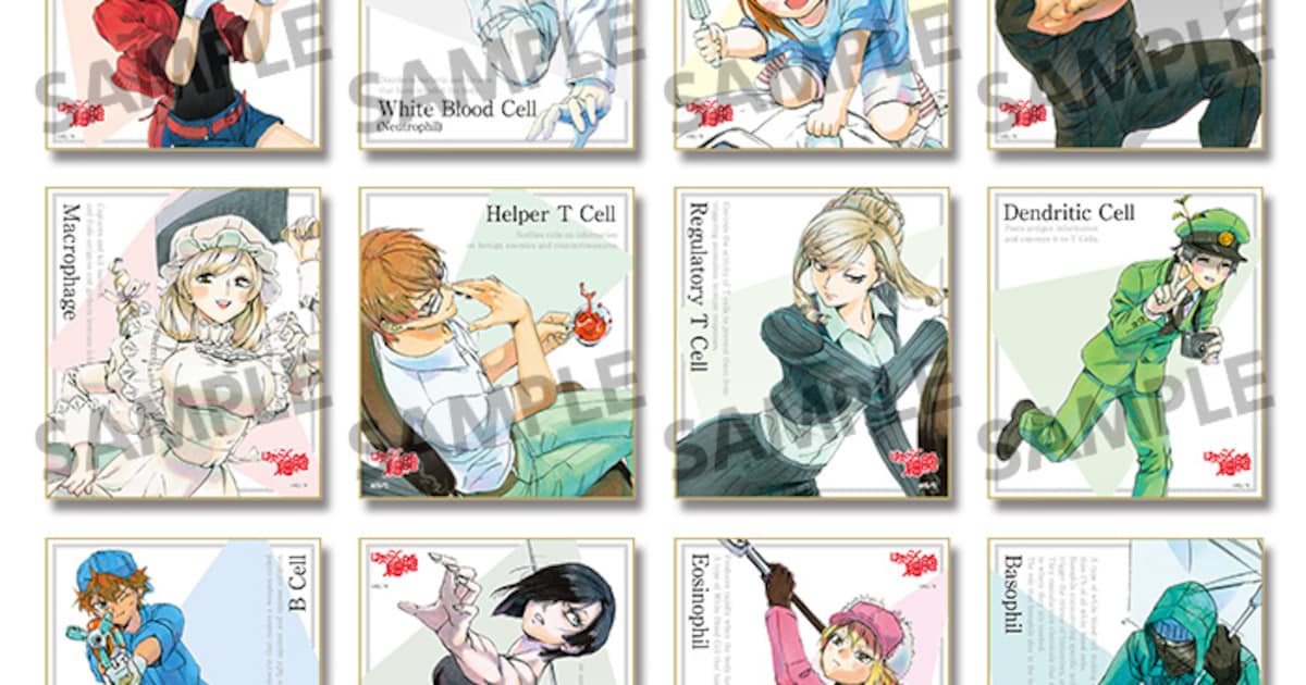 はたらく細胞原画展」先行販売グッズが登場、清水茜の原画を使用した 