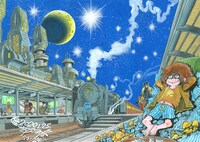 松本零士の描き下ろしイラスト。