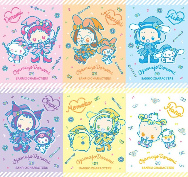「おジャ魔女どれみ」とサンリオキャラクターのコラボデザイン（ファンシーポップデザインver）。