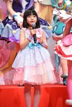 ミラクルンをイメージした衣装で登壇した稲垣来泉。