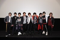 アニメ「アルゴナビス from BanG Dream!」制作発表会の様子。左から橋本祥平、森嶋秀太、前田誠二、日向大輔、伊藤昌弘、小笠原仁、真野拓実、秋谷啓斗、宮内告典。