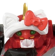 「シンカリオン ハローキティ」ヘッドギアの装着例。