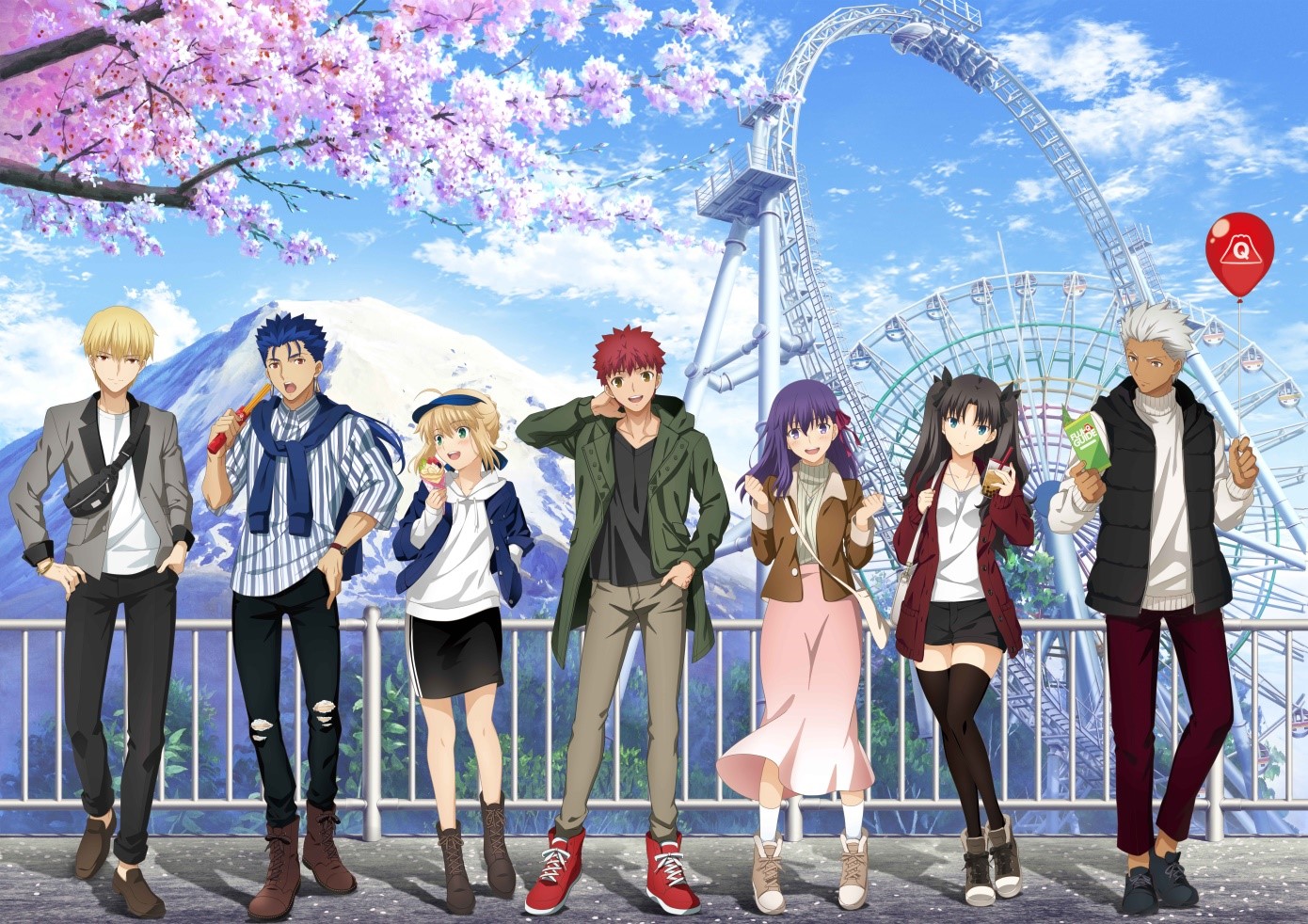 劇場版「Fate/stay night [Heaven's Feel]」と富士急ハイランドによるコラボイベントのビジュアル。