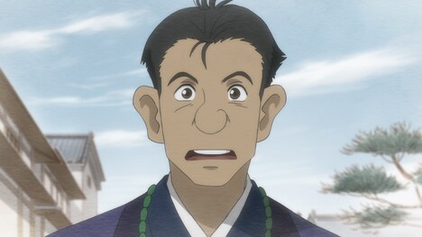 アニメ「火の鳥“道後温泉編”」第2話「子規と漱石」より、つるの剛士が演じた伊佐庭如矢。