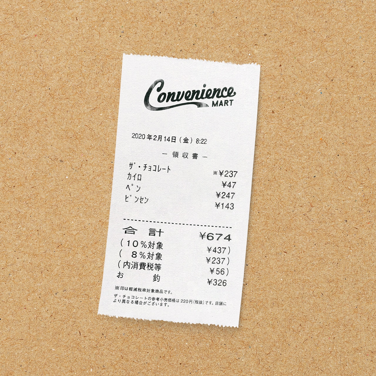 俺のレシート レシート漫画」のテーマとなったレシート。 - 石塚真一と種村有菜が1枚