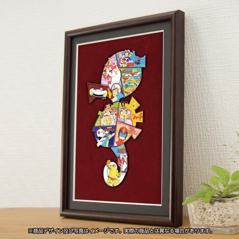 「タツノコプロキャラクター額装ピンバッジセット」すべてのバッジを組み合わせた様子。