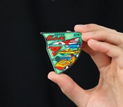 「タツノコプロキャラクター額装ピンバッジセット」より、「科学忍者隊ガッチャマン」のバッジ。