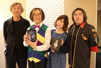 「『宇宙戦艦ヤマト2202』コンサート2019　Blu-ray発売記念！愛のフィルムコンサート」の様子。左から西崎彰司、宮川彬良、中村繪里子、福井晴敏。