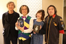 「『宇宙戦艦ヤマト2202』コンサート2019　Blu-ray発売記念！愛のフィルムコンサート」の様子。左から西崎彰司、宮川彬良、中村繪里子、福井晴敏。