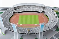 旧国立競技場のペーパークラフト組立図。