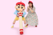 左から野原しんのすけ、りんごちゃん。