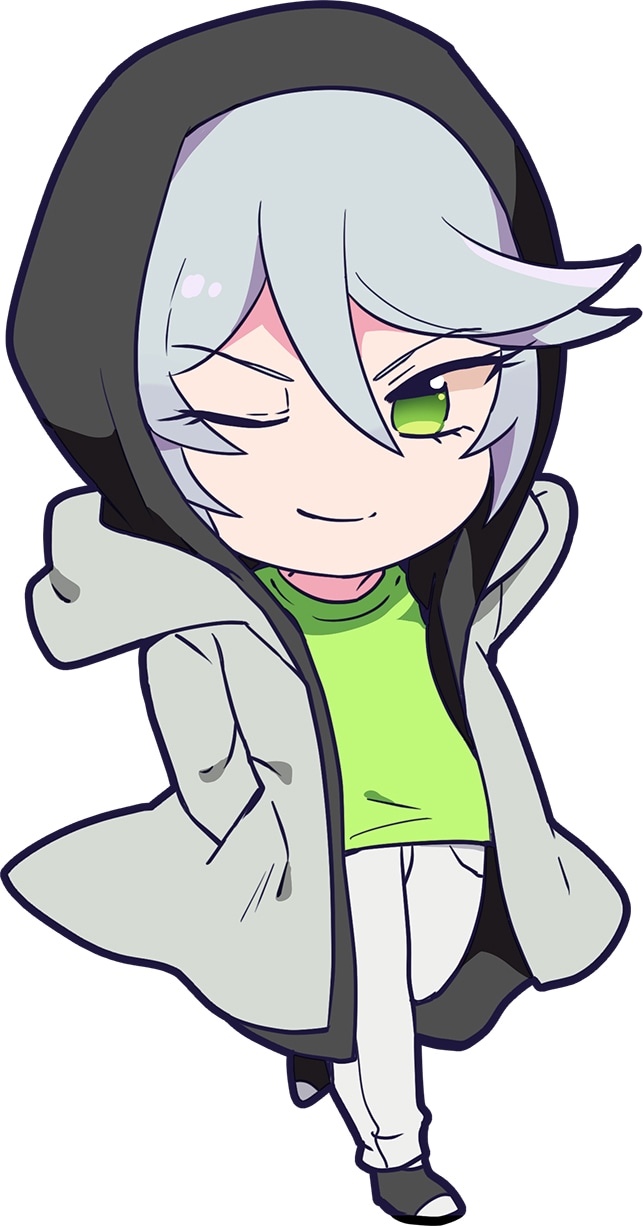 私服姿のデフォルメイラスト。