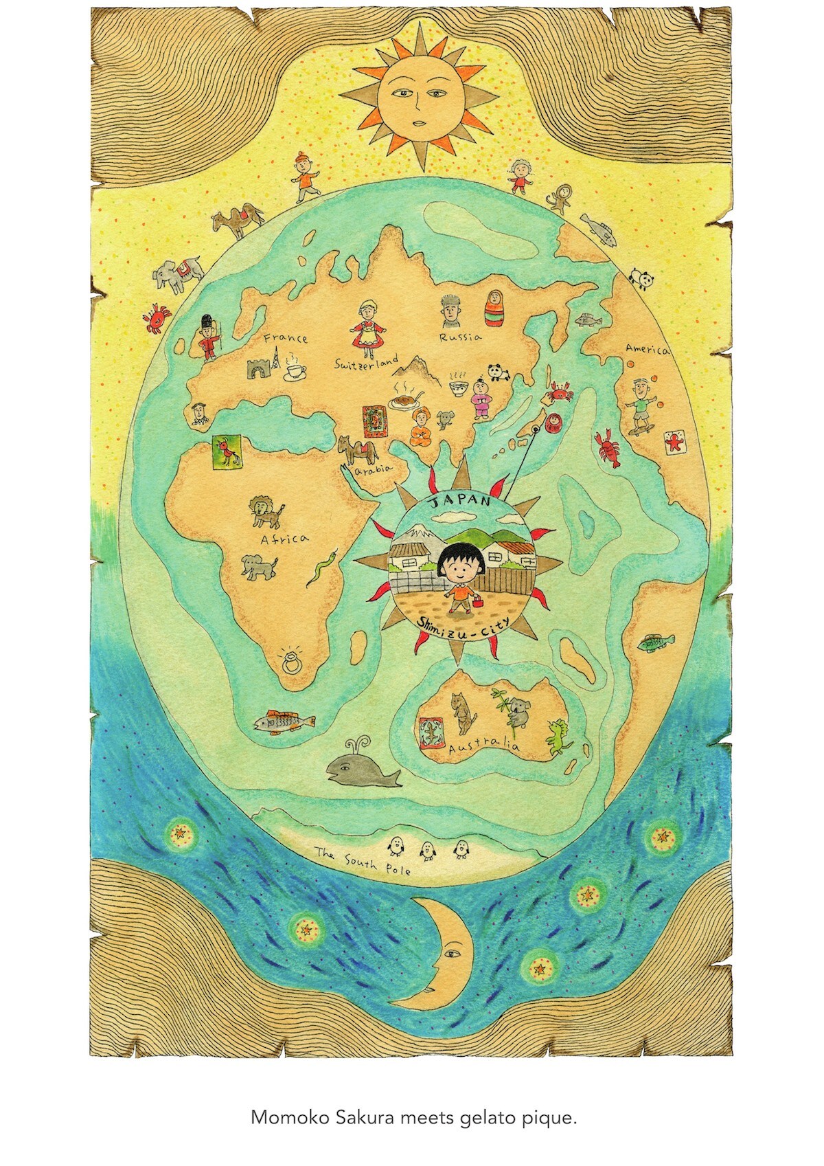 さくらももこ　原画 さくらももこの原画。 - さくらももこ×ジェラピケの新作アイテム