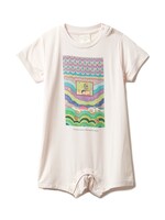 さくらももこの原画をモチーフにした赤ちゃん用ロンパース（ピンク）。