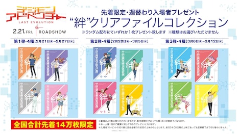 入場者特典の「“絆”クリアファイルコレクション」。