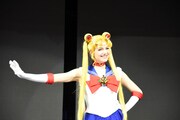 「美少女戦士セーラームーン Prism On Ice」の発表会より、セーラームーンに扮したエフゲニア・メドベージェワ。