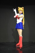 「美少女戦士セーラームーン Prism On Ice」の発表会より、セーラームーンに扮したエフゲニア・メドベージェワ。