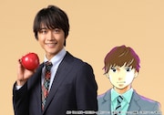 佐藤寛太扮する高橋と原作の高橋のイラスト。原作「美食探偵-明智五郎-」東村アキコ(集英社「ココハナ」連載) (c)東村アキコ/集英社