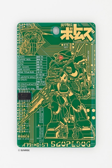 「スコープドッグ ICカードケース」LED点灯時の様子。