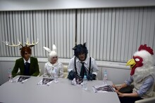 左から竹中凌平、桑江咲菜、川上将大、板垣巴留。