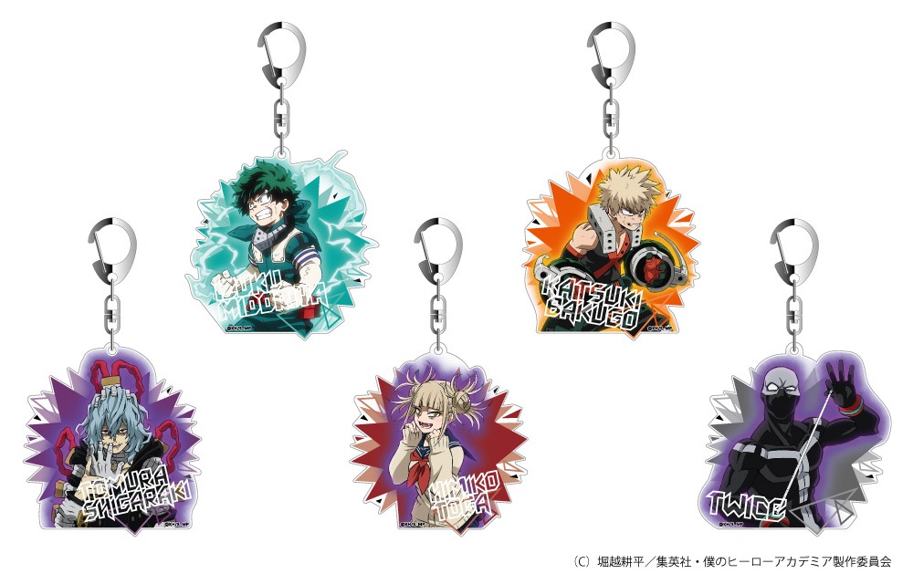 ランダム販売の「TDアクリルキーホルダー」全5種。