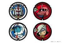 ガンダムモチーフのマンホール。