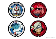 ガンダムモチーフのマンホール。