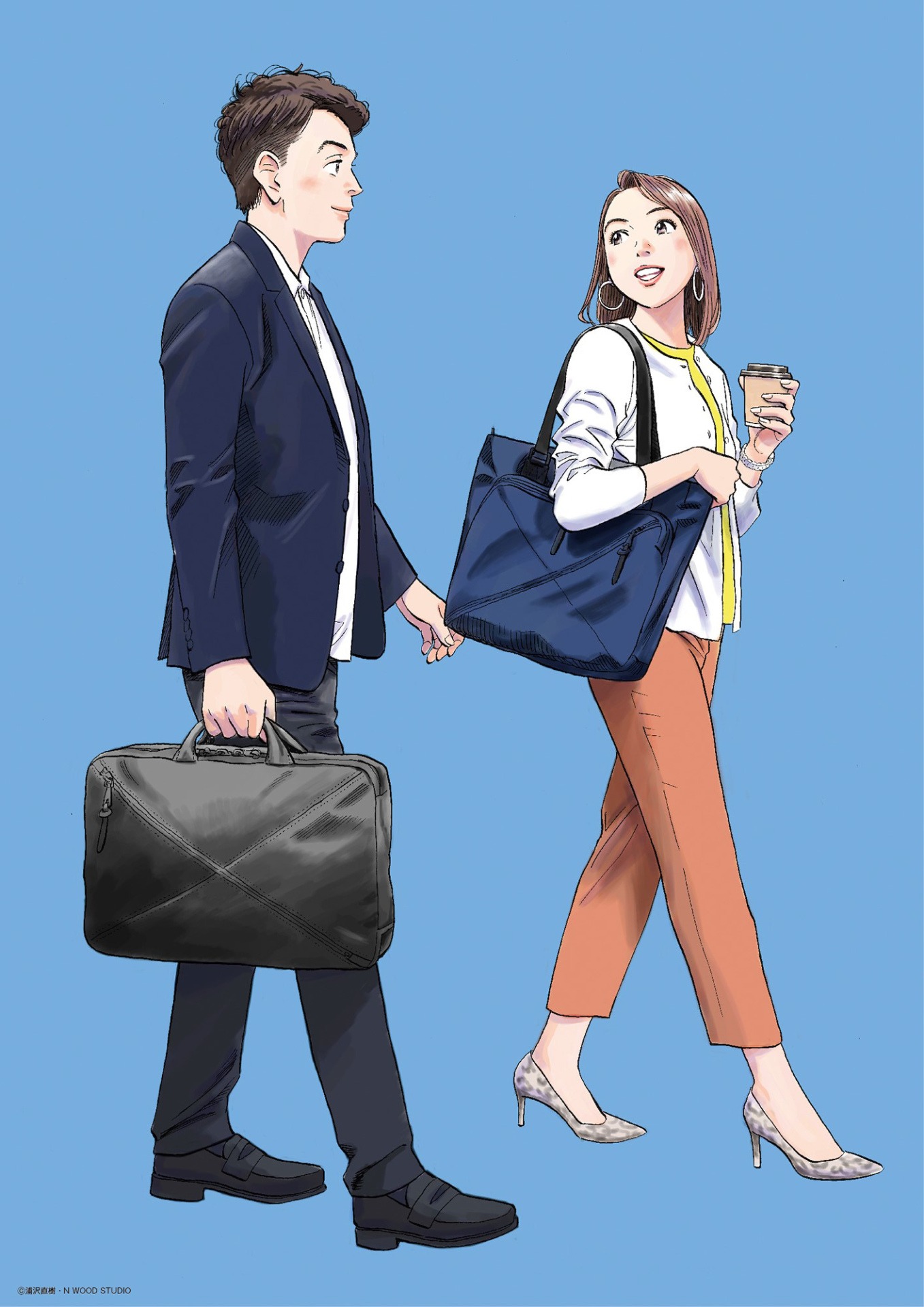 浦沢直樹が描き下ろしたSamsonite REDのイメージビジュアル。