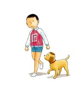 「団地ともお」と「横須賀こずえ」のコラボイラスト。