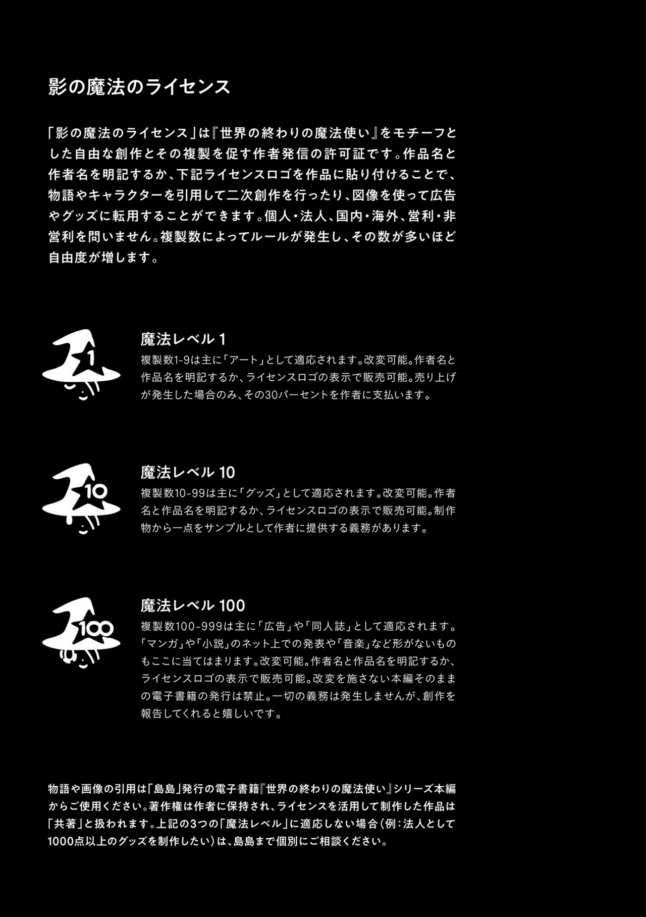 「影の魔法のライセンス」詳細