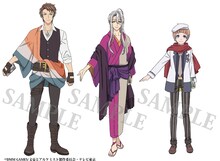 左から佐藤春夫（CV：泰勇気）、谷崎潤一郎（CV：岡本信彦）、堀辰雄（CV：高橋孝治）。