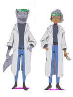 マリー伊丹（CV：村瀬迪与）。左はミンク獣人化した姿。